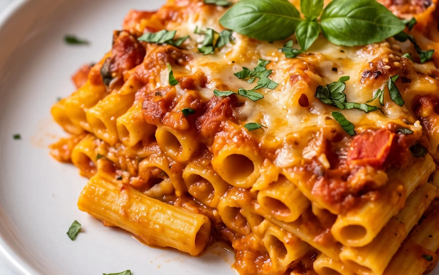 Pasta Bake with Pumpkin Tomato Sauce